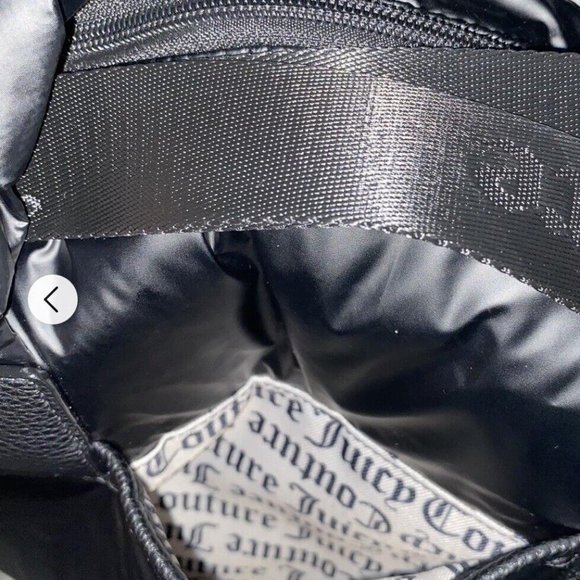 NEW! NWT JUICY COUTURE Snow Bunny Large Puffy Weekender Bag Black Licori… - Picture 4 of 6